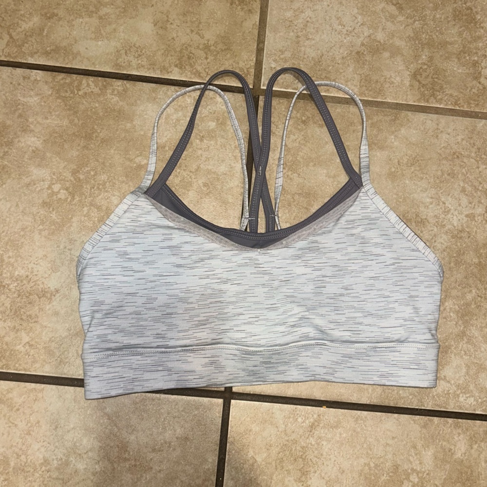 Zyia Active Sage Grey Luxe Strappy Bra small